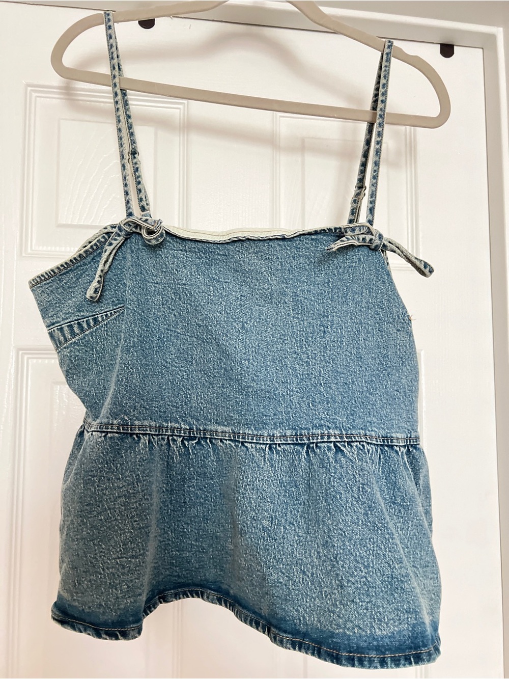NWT Wild Fable Light Blue Denim Tie-Strap Top Sz - XL
